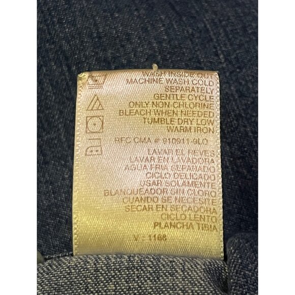 Vintage Early 2000s Bobbie Brooks Denim Blouse Womens L Floral Embroidered - Picture 9 of 16